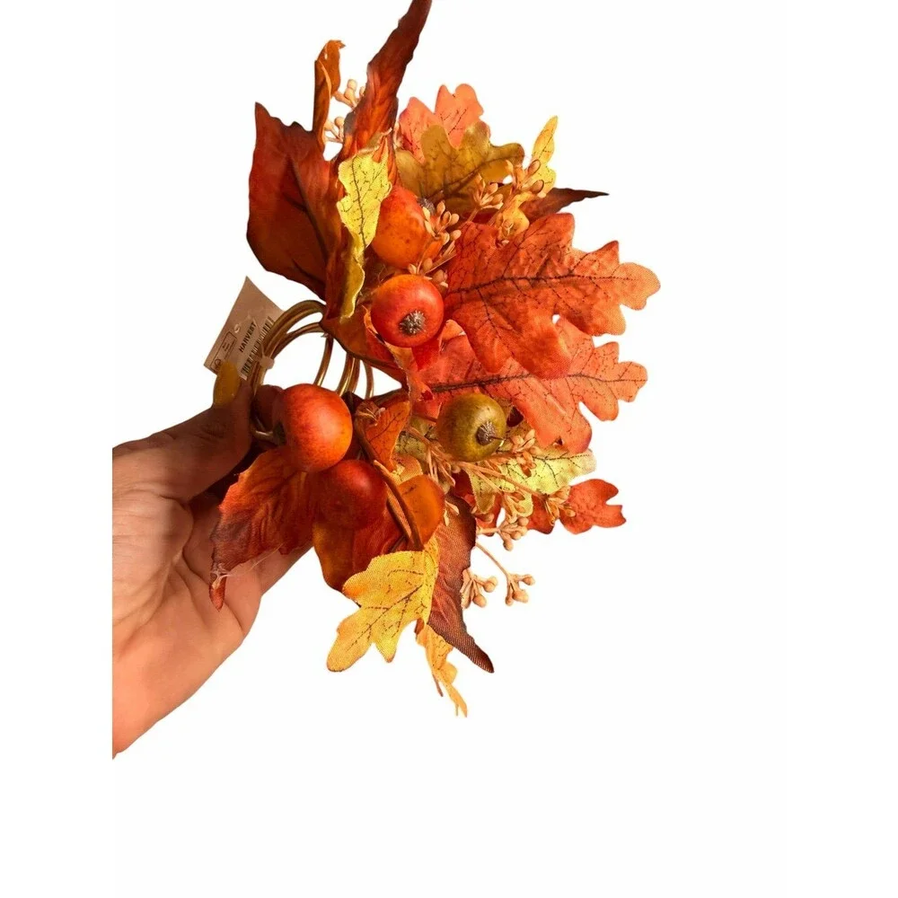 Martha Stewart Collection Leaf Trim Napkin rings set of 4